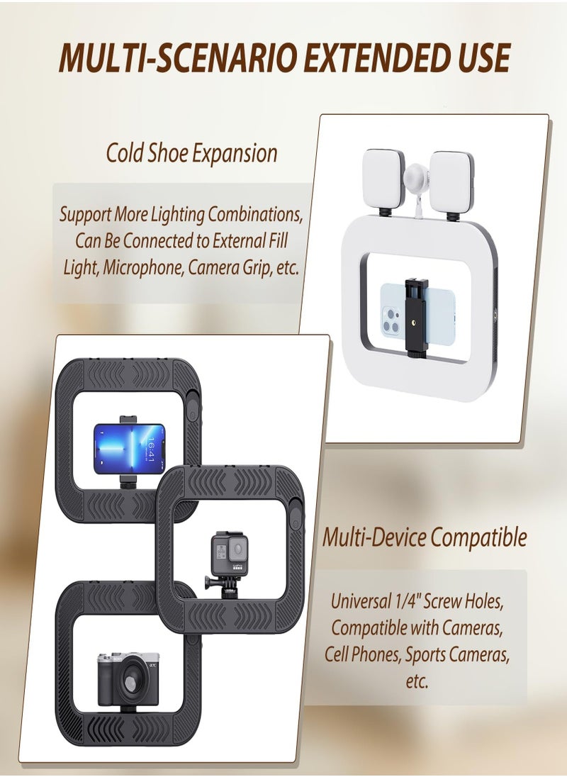 A&W - LED Video Rig with Ring Light – Handheld Stabilizer for Camera & Smartphone, 8000mAh Battery & Power Bank, Adjustable Light for Vlogging, TikTok, YouTube, Instagram, Snapchat, Makeup, Outdoor Shooting - Image 1