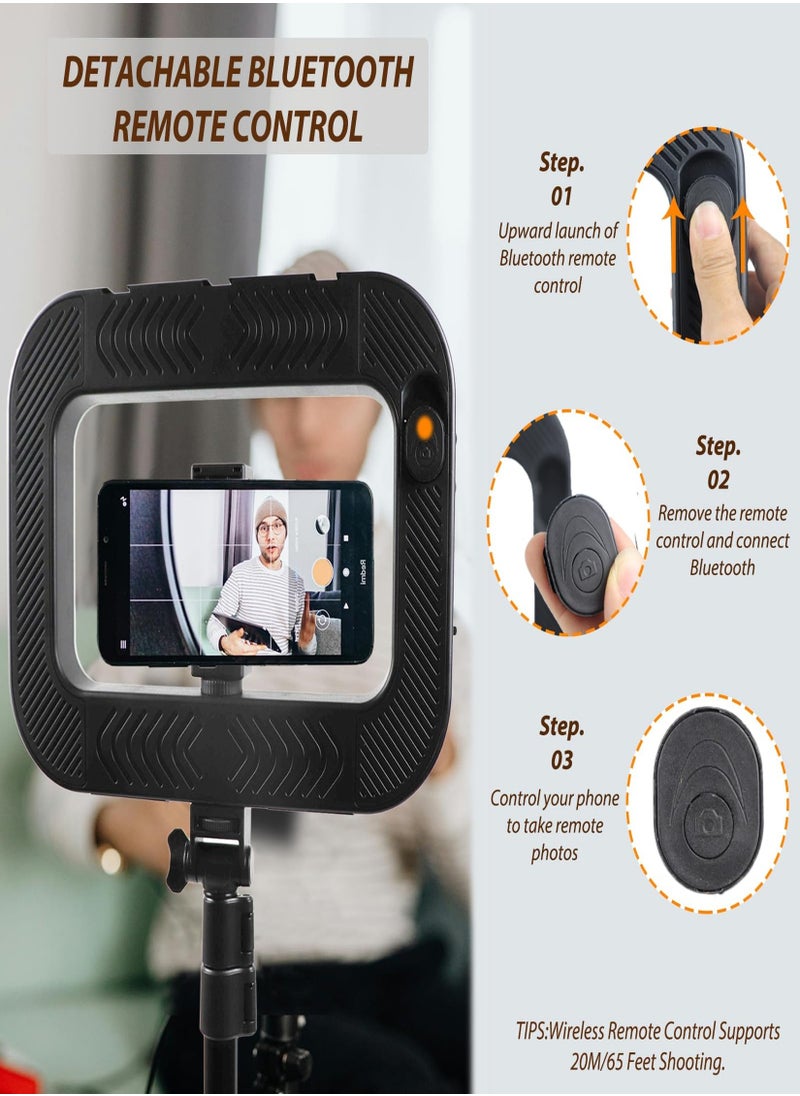 A&W - LED Video Rig with Ring Light – Handheld Stabilizer for Camera & Smartphone, 8000mAh Battery & Power Bank, Adjustable Light for Vlogging, TikTok, YouTube, Instagram, Snapchat, Makeup, Outdoor Shooting - Image 1