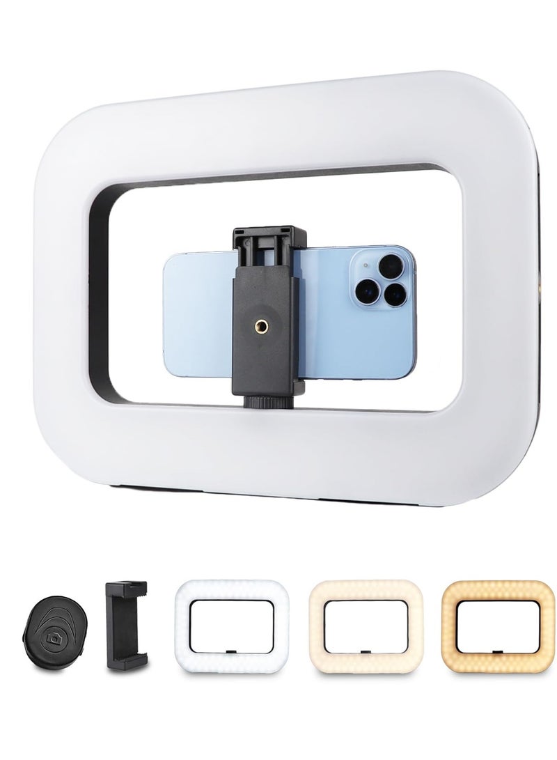 إيه آن د دبليو عدة تصوير بالفيديو مع حلقة إضاءة – مثبت يدوي للكاميرا والهاتف الذكي مع اضاءة جوال، ببطارية 8000mAh ووظيفة بنك الطاقة، إضاءة قابلة للتعديل للتصوير الخارجي، والتدوين، وتيك توك، ويوتيوب، وإنستغرام، وسناب شات، والمكياج - Image 1