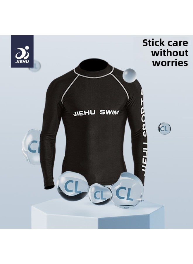 إسكدنيا بدلة سباحة رجالية بأكمام طويلة بدلة سباحة ربيع حار مضادة للإحراج ملابس سباحة رجالية ملابس سباحة سروال سباحة معدات سباحة بدلة سباحة فضفاضة بطبقة مزدوجة اللون: 72114- - Image 4