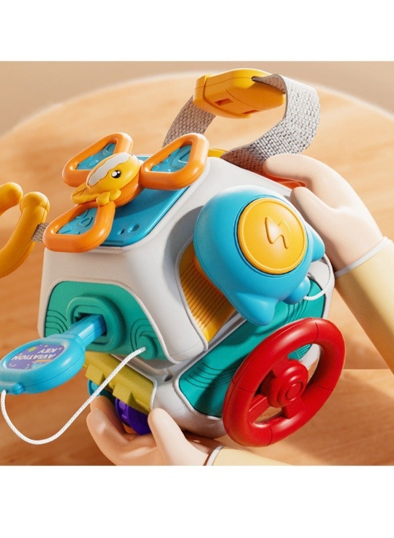 WALALLA Baby Busy Board Cube, Toys for Toddler 1-3, Infant Carseat Plane Travel Toy, Educational Learning Activities, Baby Birthday Gift - Image 1