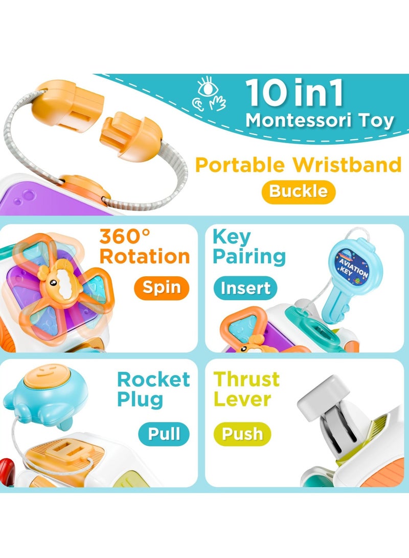WALALLA Baby Busy Board Cube, Toys for Toddler 1-3, Infant Carseat Plane Travel Toy, Educational Learning Activities, Baby Birthday Gift - Image 3
