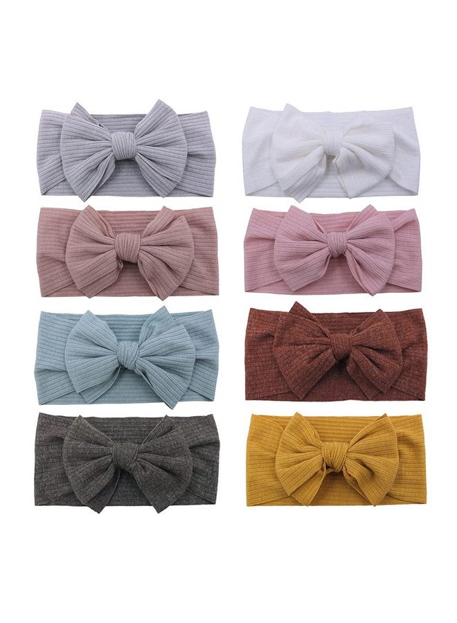 Sugarmelon Soft Headbands Headwrap for Newborn Baby Girls Toddler Cotton Ribbed Turban Headband Hairband Infant Baby Show Gifts 8 Colors - Image 1