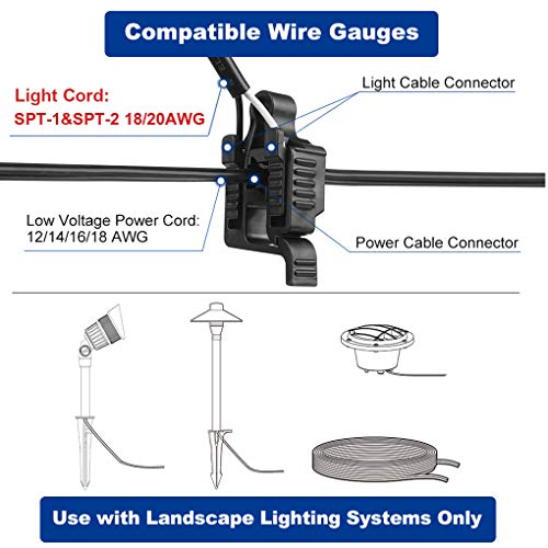 AizzKry Low Voltage Wire Connectors Landscape Lighting Connectors 12-18 Gauge UL Listed Landscape Wire Splice Connector, Low Voltage Connectors for Landscape Lighting/Pathway Light/Spotlight - 6 Pack - Image 3