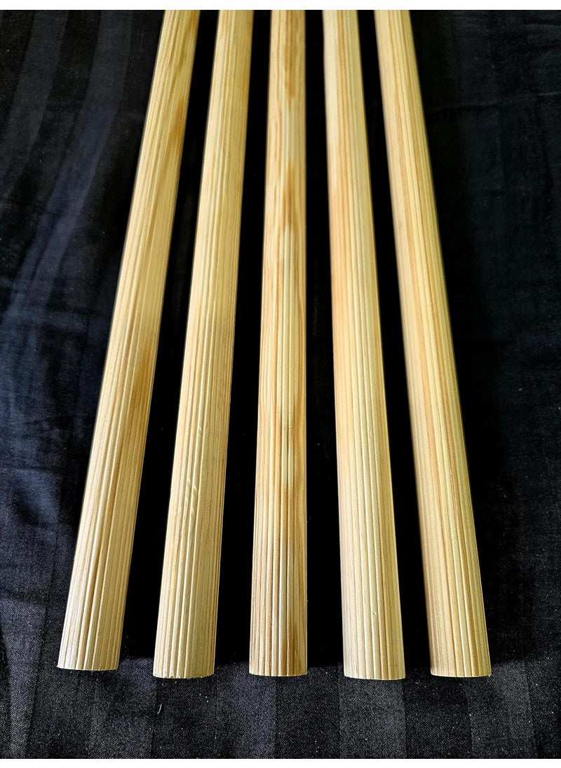 woodcrafts Grooved Fluted Wooden Sticks Smooth Round Rod Dowels for Macram Wall Hanging DIY Crafts Art Projects Hanger Tapestries School Teaching Gym Stick and Home Dcor 8mm x 3ft Pack of 10  - Image 3