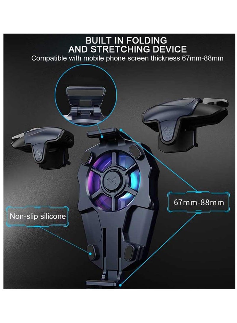 PUBG Mobile Triggers with cooling fan,PUBG Mobile Phone Game Controller with cooler for PUBG/Fortnite/Call of Duty, with Rgb Light, for Android and iOS Phone - Image 4
