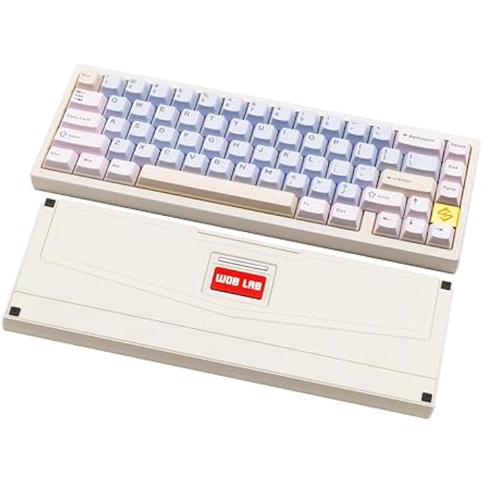 rayihni WOBKEY ZEN 65 MECHANICAL KEYBOARD, QUICK RELEASE CNC ALUMINUM HOUSING, HOT-SWAPPABLE, TRI-MODE (BT/2.4G/USB-C), RGB LIGHTING, QMK/VIA, SUITABLE FOR MAC & WINDOWS (ULTRA WHITE GOLD) - Image 1
