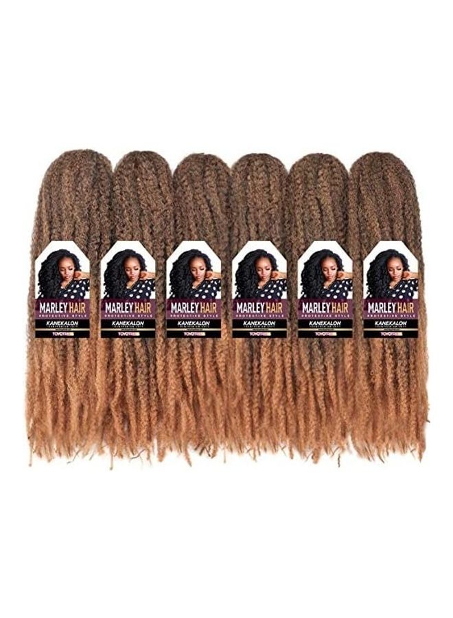 NIBEMINENT 6-Piece Kinky Curly Hair Braiding Extension Set Brown 20inch
