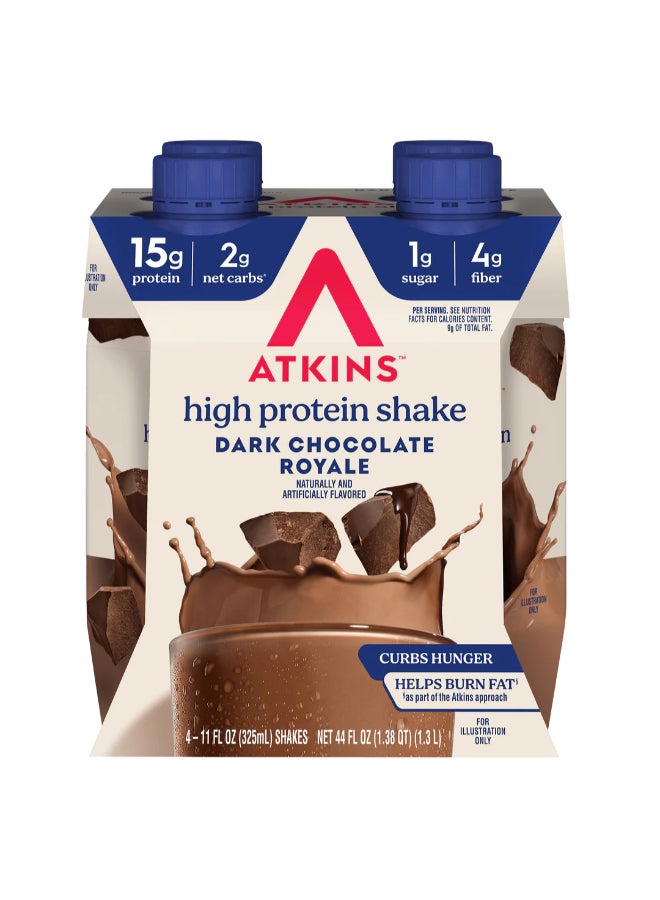 Atkins Protein-Rich Shake Dark Chocolate Royale  4 Shakes 11 fl oz (325 ml) Each - Image 3