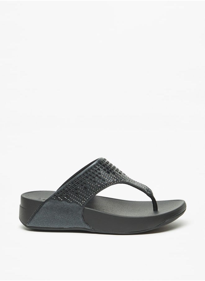 Le Confort Women's Embellished Slip-On Flatform Heeled Sandals  - Image 1