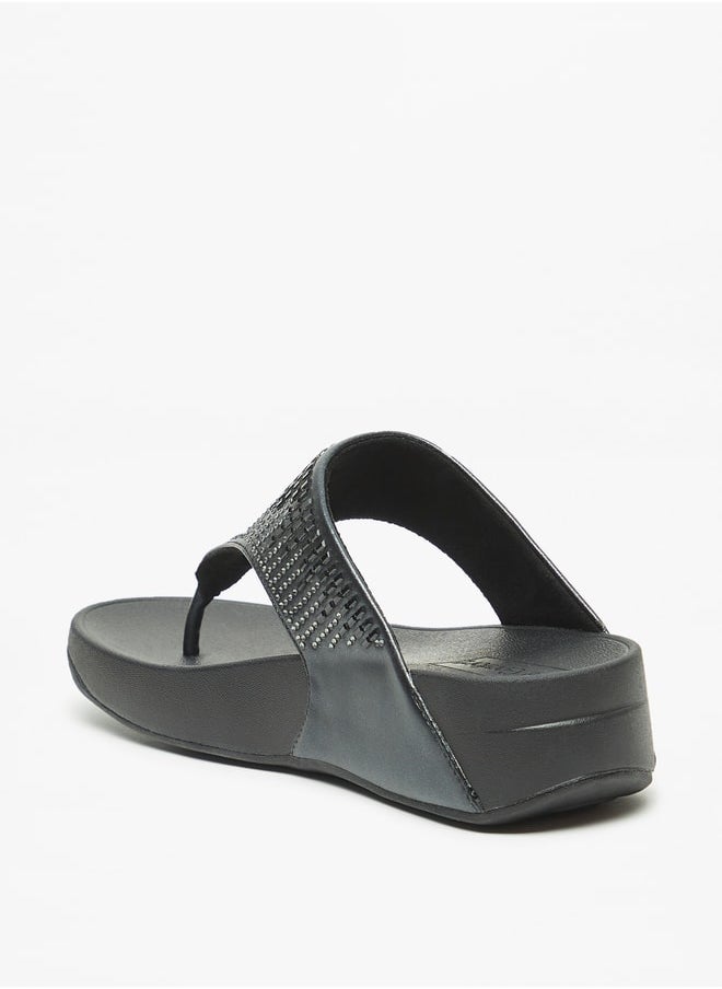 Le Confort Women's Embellished Slip-On Flatform Heeled Sandals  - Image 2