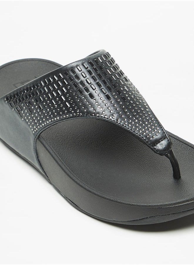 Le Confort Women's Embellished Slip-On Flatform Heeled Sandals  - Image 5