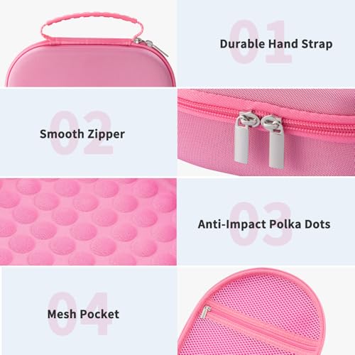 TUNYINSH Case for Apple Airpods Max Headphones, Travel Portable Headphone Hard Case Cover Bag, Mesh Pouch with Zipper for Charger and Accessories (Pink) - Image 5