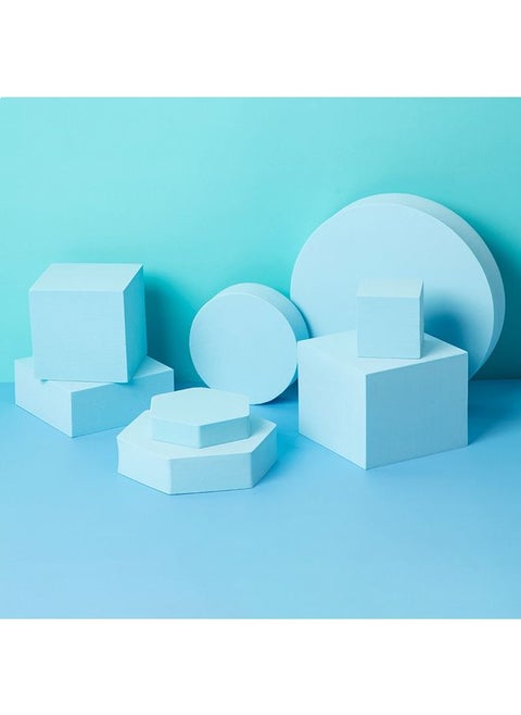 8 in 1 Different Sizes Geometric Cube Solid Color Photography Photo Background Table Shooting Foam Props(Light Blue)