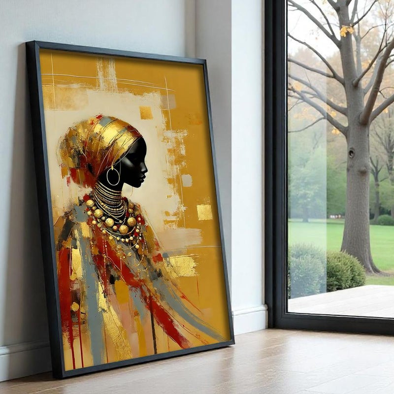 Marktna Canvas Painting Woman Design with Hollow Frame Size (120x80) 1 Piece - Image 3