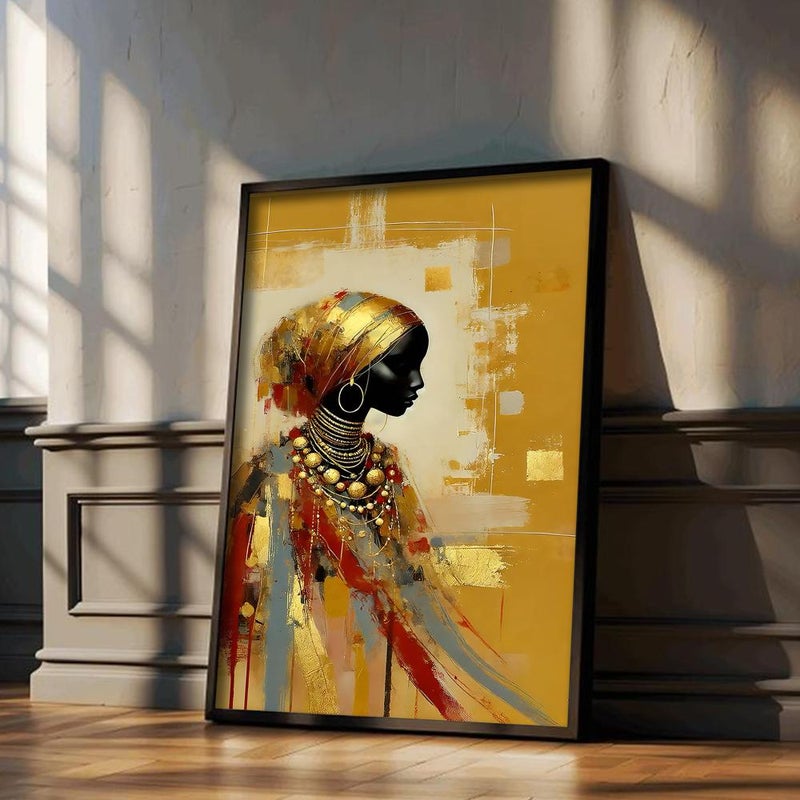 Marktna Canvas Painting Woman Design with Hollow Frame Size (120x80) 1 Piece - Image 2