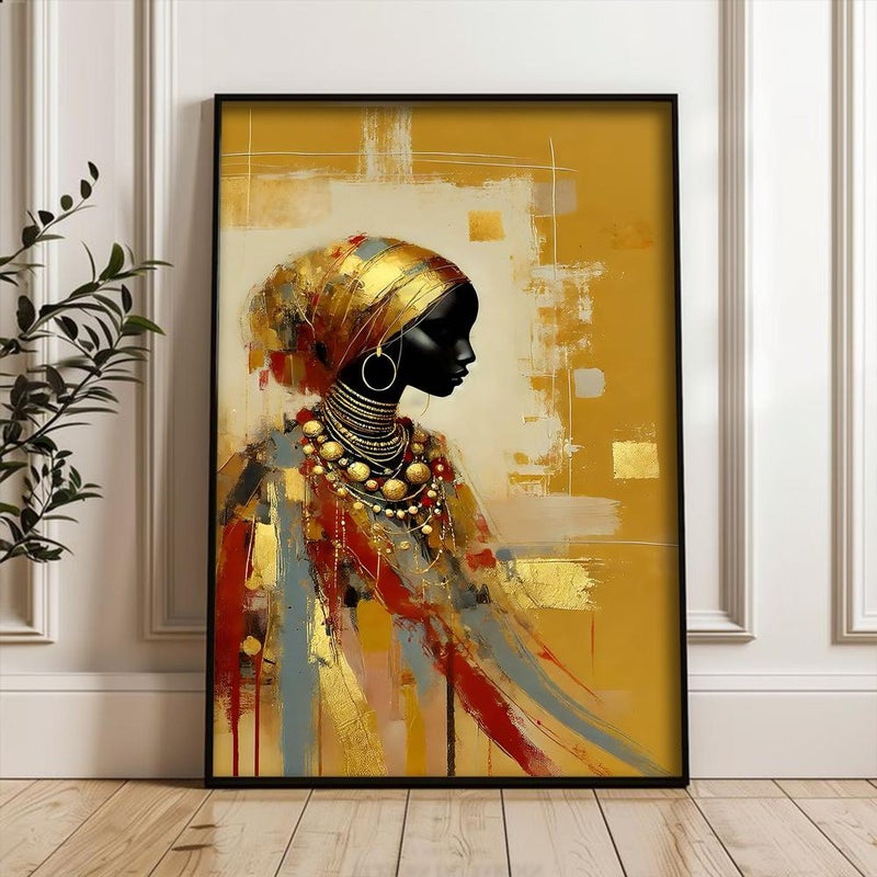 Marktna Canvas Painting Woman Design with Hollow Frame Size (120x80) 1 Piece - Image 1