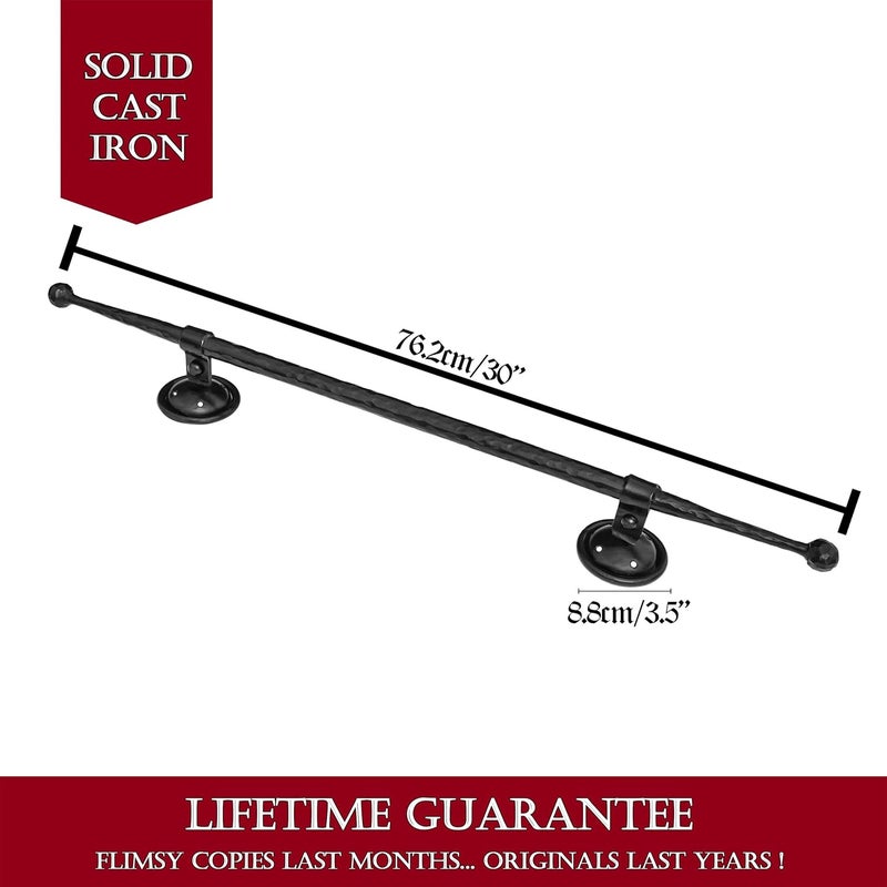 SaKeGa Mystic Colonial Cast Iron Medieval Door Handle – Solid Handforged Antique Pull for Castle, Gate, or Heavy Doors – Vintage Black Iron Hardware - Image 3