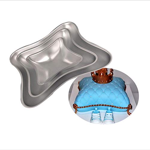 studyset 3 Pcs Cakes Pan Cake Baking Mold,Pillow Cake Pan Set DIY Pillow Shape Aluminum Cake Molds Set - Image 4