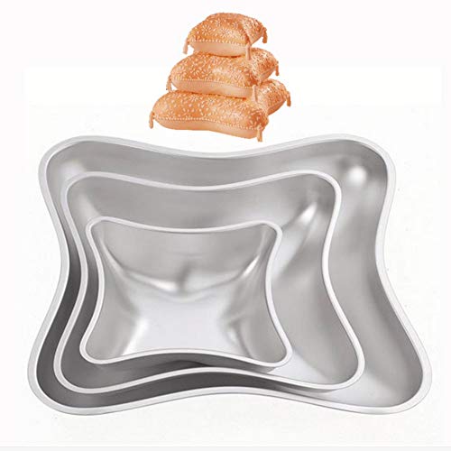 studyset 3 Pcs Cakes Pan Cake Baking Mold,Pillow Cake Pan Set DIY Pillow Shape Aluminum Cake Molds Set - Image 2