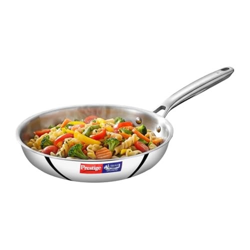 Prestige 18cm/0.8L Tri-Ply Stainless Steel Splendid Fry Pan| Gas and Induction Compatible |Even Heat Distribution| Thick Gauge Tri-Ply Body| 15 Year Warranty - Image 1