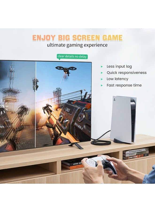 USB-C to HDMI Cable 6.6ft, 4K@60Hz USB 3.1 Type-C to HDMI Braided Cord, Thunderbolt 3 Adapter Compatible with iPhone 16/15, MacBook Pro/Air, iPad Pro, Samsung Galaxy, Chromebook, Silver - Image 4