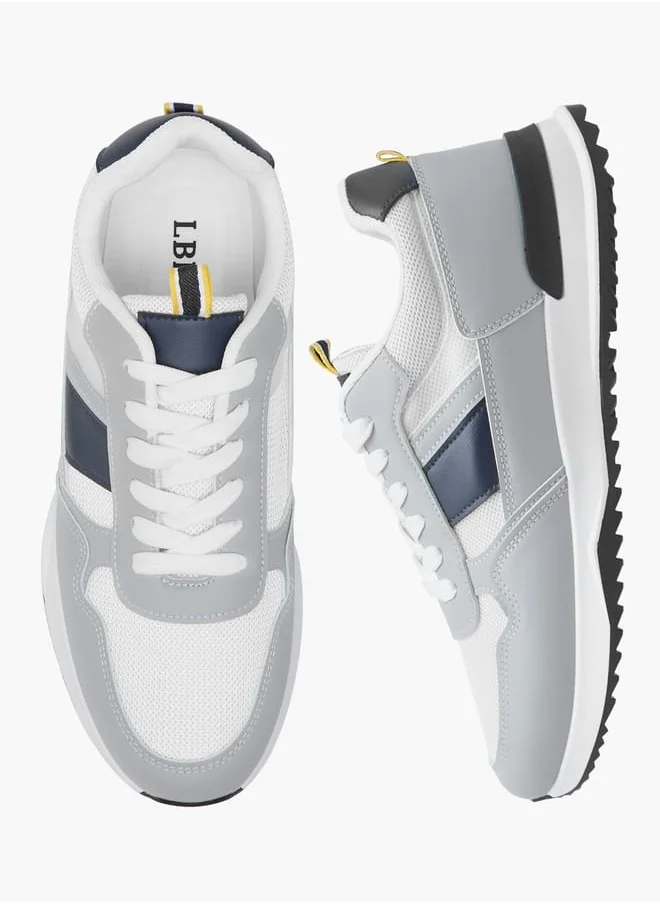 LBL by Shoexpress Men Panelled Sneakers with Lace-Up Closure