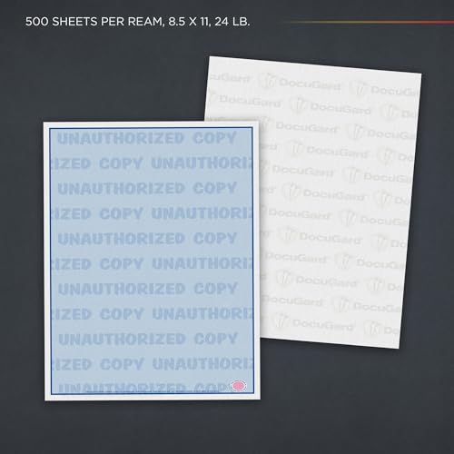 DocuGard Advanced Blue Multi-Purpose Security Paper - Fraud Prevention - 7 Security Features - Laser & Inkjet Printer Compatible - 8.5" x 11“ - 24 lb - 500 Sheets (04546) - Image 2