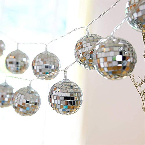 AceList 50 LED Disco Ball Mirror LED Party Light String Christmas Lanterns for Holiday Wall Window Tree Decorations Indoor Outdoor Patio Party Yard Garden Kids Bedroom Living(Warm White) - Image 3
