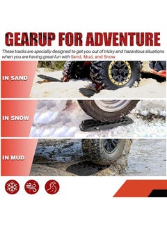 L&E Off Road Traction Boards, 2 Pcs Short Recovery Track Traction Mats for 4WD Mud, Sand, Snow Ramps-Red Tire Traction Tool,ATV UTV Car Traction Pads (Orange)  - Image 3