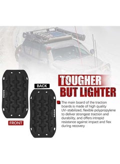 L&E Off Road Traction Boards, 2 Pcs Short Recovery Track Traction Mats for 4WD Mud, Sand, Snow Ramps-Red Tire Traction Tool,ATV UTV Car Traction Pads (Orange)  - Image 4