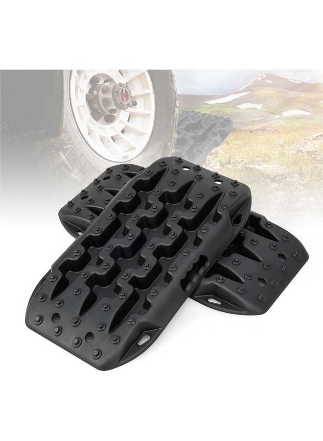 L&E Off Road Traction Boards, 2 Pcs Short Recovery Track Traction Mats for 4WD Mud, Sand, Snow Ramps-Red Tire Traction Tool,ATV UTV Car Traction Pads (Orange) - Image 1