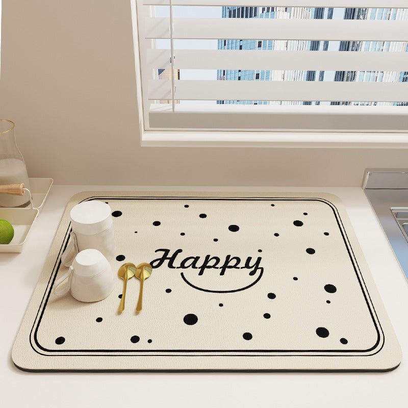 Kitchen Countertop Drain Mat Bar Soft Diatom Mud Absorbent Mat Tea Coaster Washbasin Mat Tableware Non-Slip Placemat - Image 1
