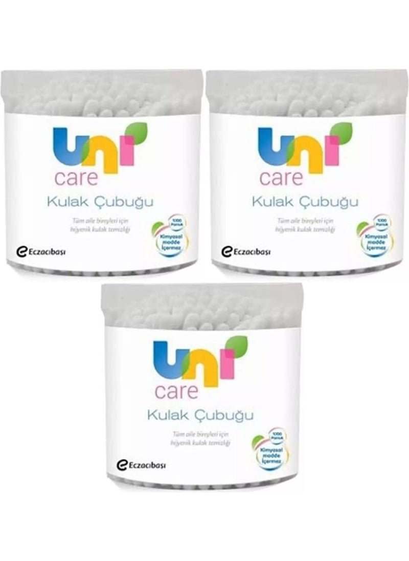 Uni baby Ear Cleaning Stick 100 Pieces (Set of 3) 
