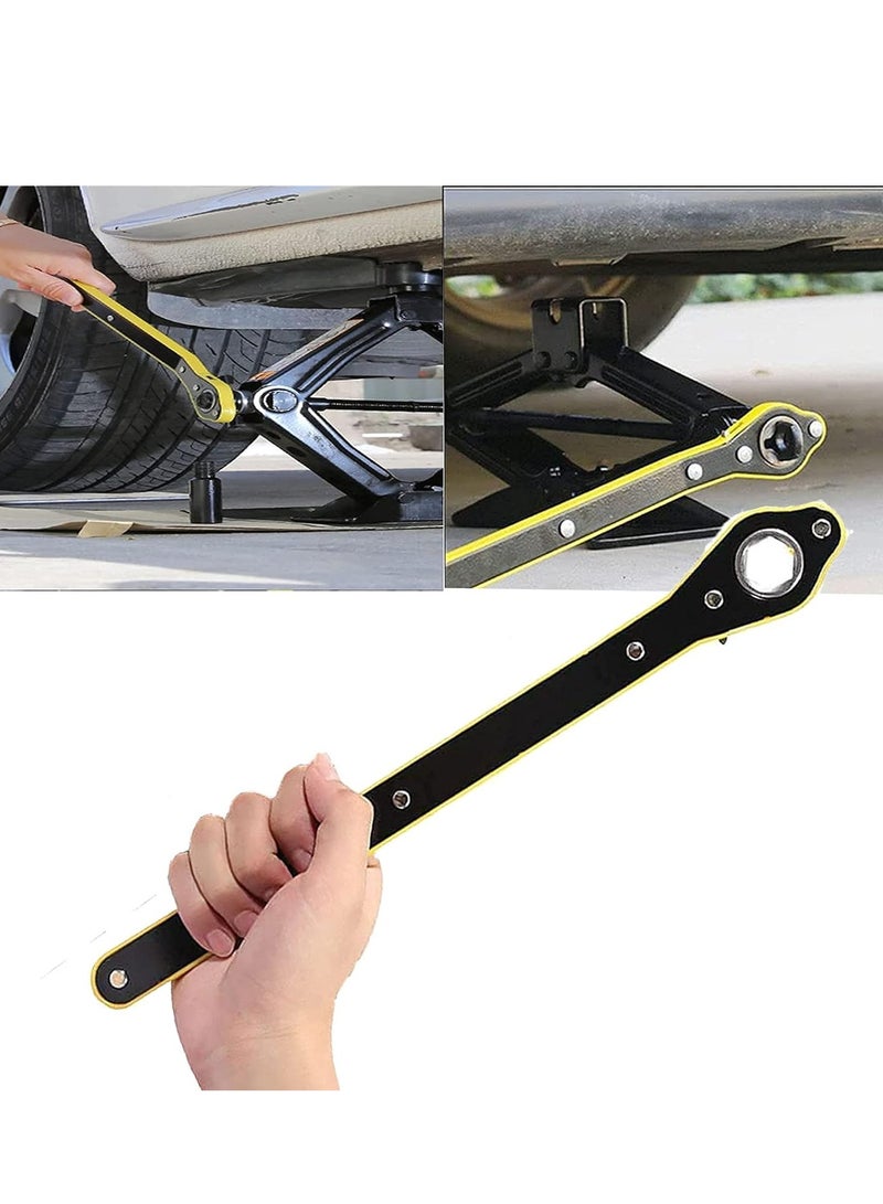 Bukela Auto Labor-Saving Jack Ratchet Wrench, Scissor Jack Handle, Tire Wheel Lug Jack Wrench, Cross Wrench, Auto Maintenance Tools (1set) - Image 1