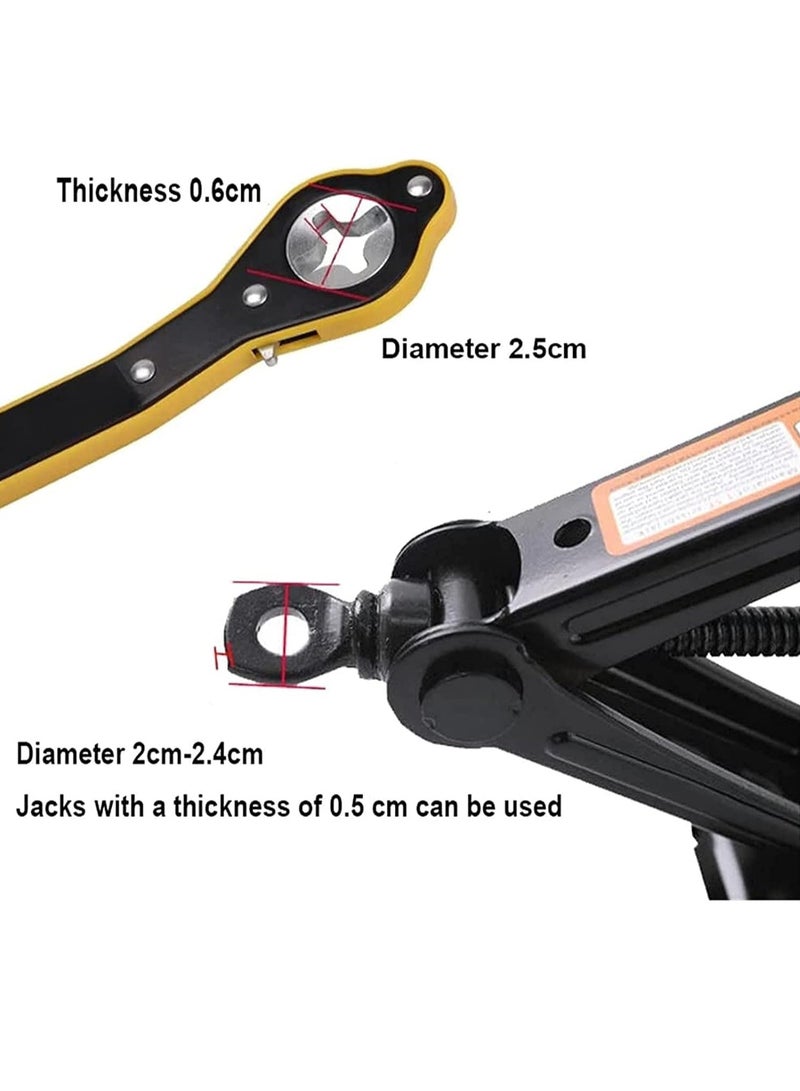 Bukela Auto Labor-Saving Jack Ratchet Wrench, Scissor Jack Handle, Tire Wheel Lug Jack Wrench, Cross Wrench, Auto Maintenance Tools (1set) - Image 2