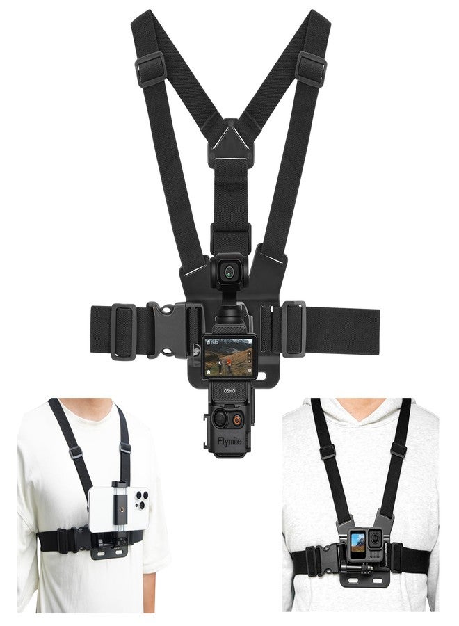 BRDRC Pocket 3 Chest Mount,Hand Free Vlog Video Body Chest Harness Strap for DJI Action 5/4/3,POV Shooting Body Strap Holder Clip Kit for GoPro, for Insta360 X3 X4, Phone Accessories - Image 1