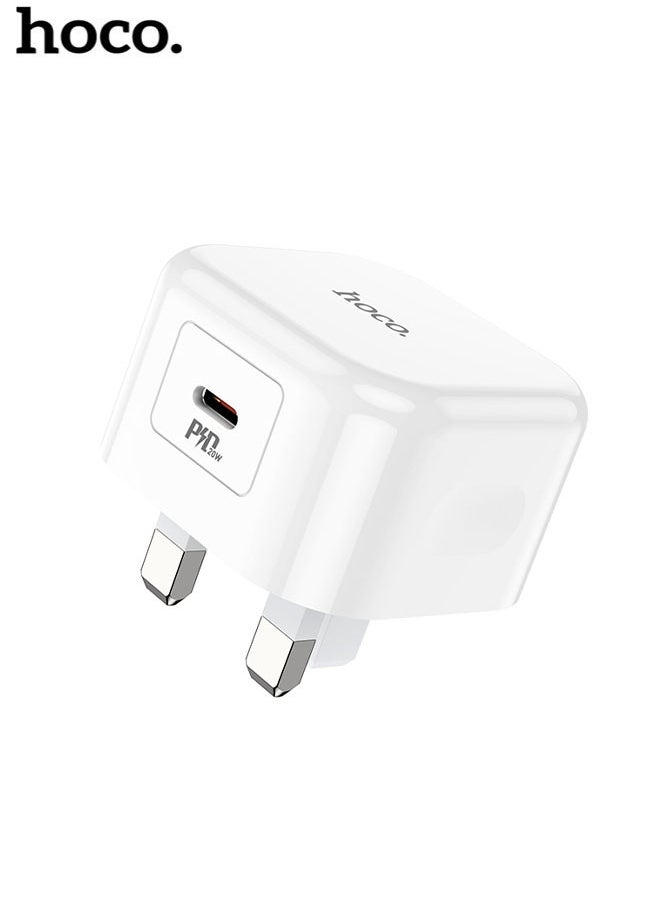 hoco. Wall charger C91B Founder PD20W UK (White)  - Image 1
