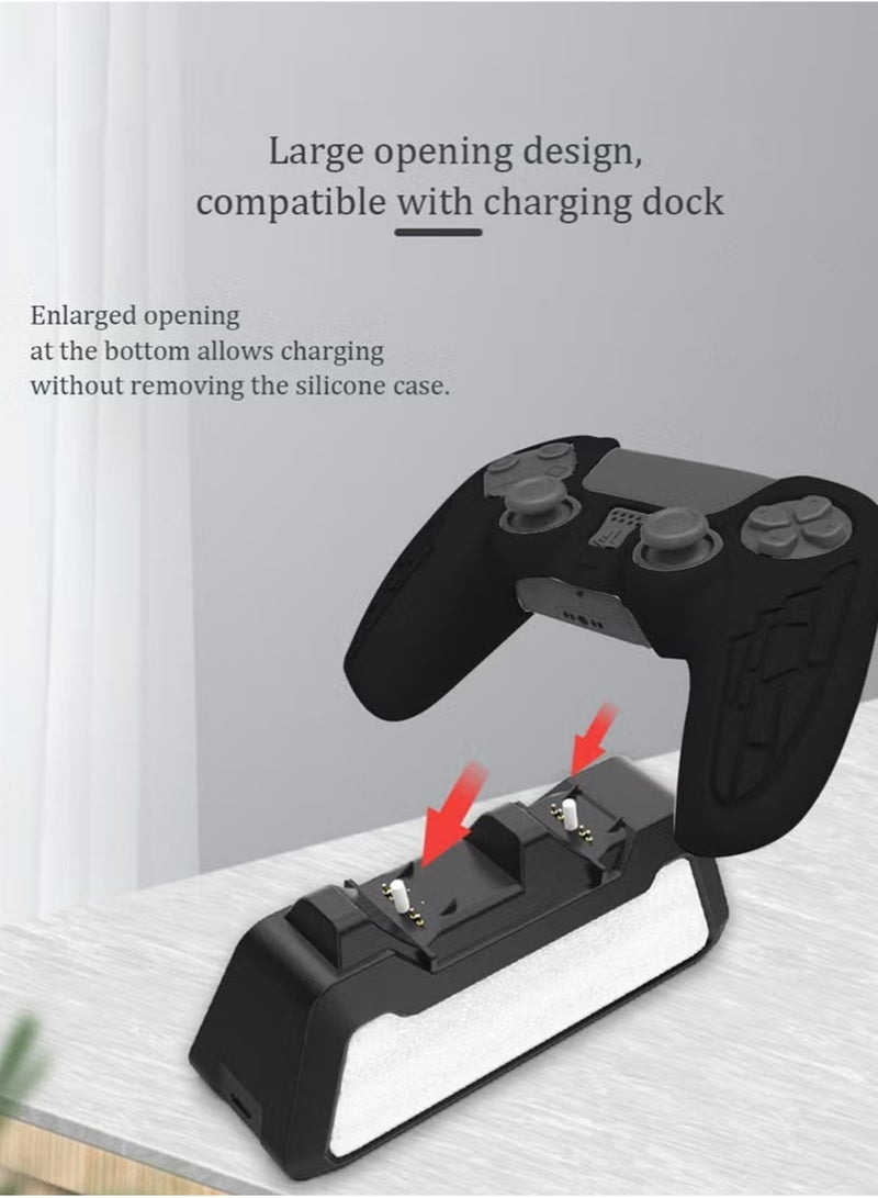 IINE Sony 5 Technological Texture Design PS5 Controller Skin Anti-Slip Silicone Skin Protective Cover Case for Playstation 5 DualSense Wireless Controller with Thumb Grip Caps Acessories - Image 3