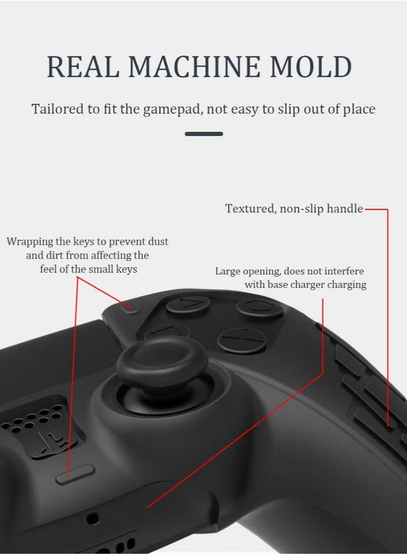 IINE Sony 5 Technological Texture Design PS5 Controller Skin Anti-Slip Silicone Skin Protective Cover Case for Playstation 5 DualSense Wireless Controller with Thumb Grip Caps Acessories - Image 5