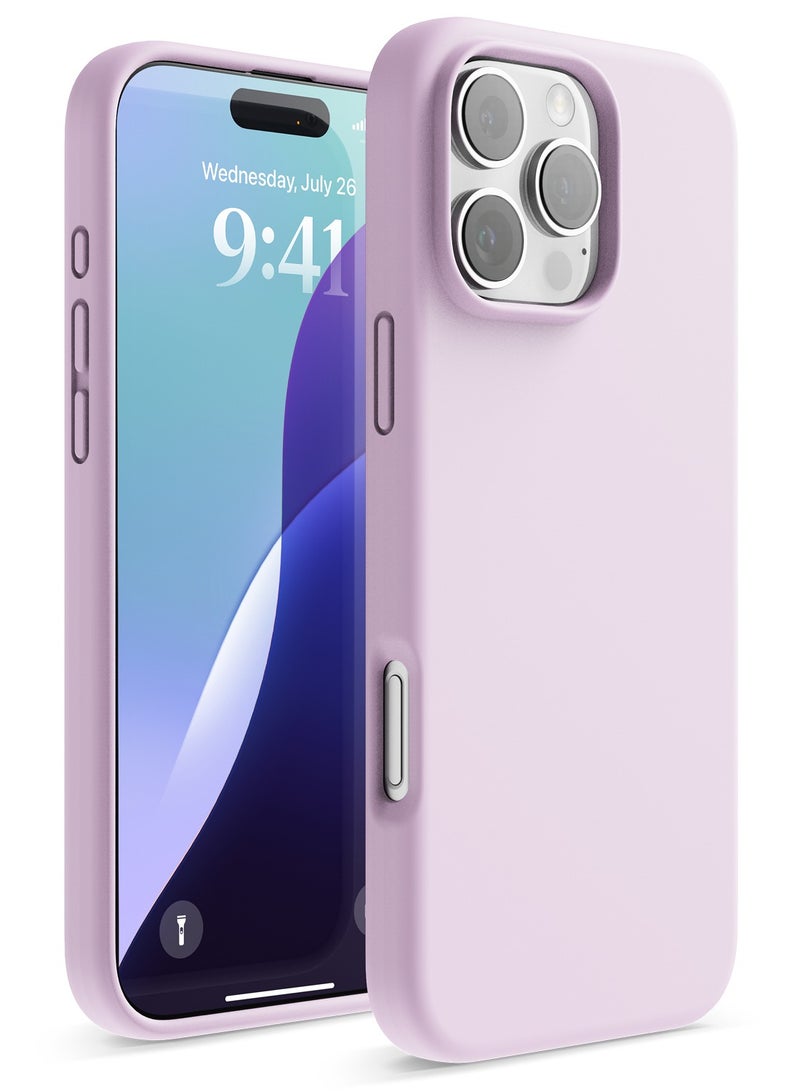 Elago Liquid Silicone for iPhone 16 Pro MAX Case Cover Full Body Protection, Shockproof, Slim, Anti-Scratch Soft Microfiber Lining - Light Lilac - Image 1