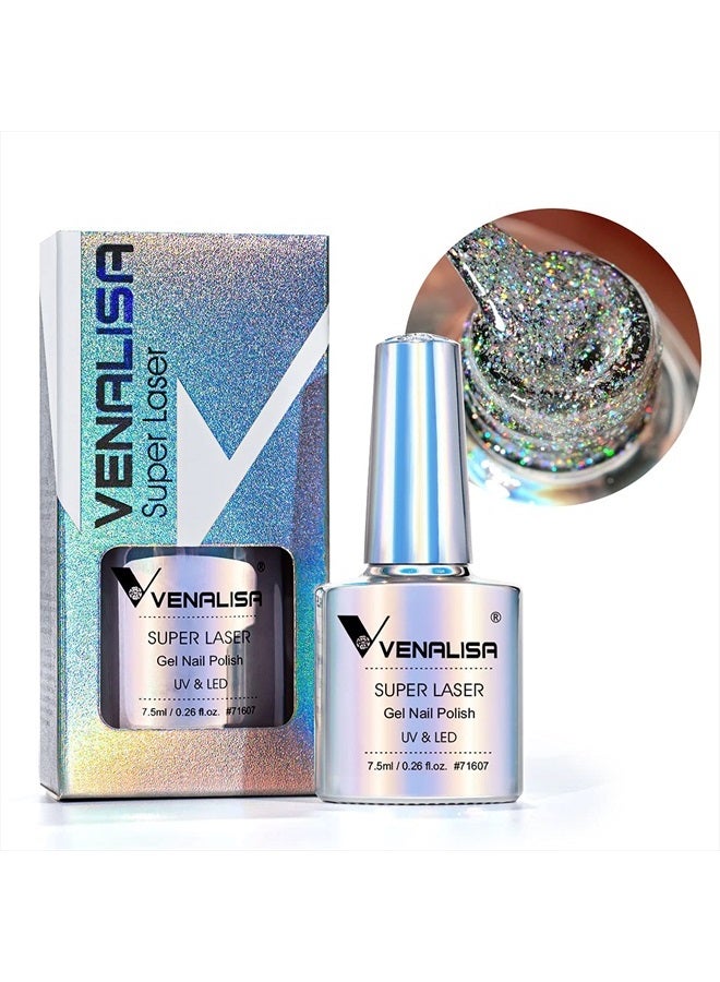 V VENALISA VENALISA Holographic Gel Nail Polish,Rainbow Glitter Effect Sparkling Colors Glossy Soak off Nail Gel Collection Lamp Required for Nail Art Design - Image 4