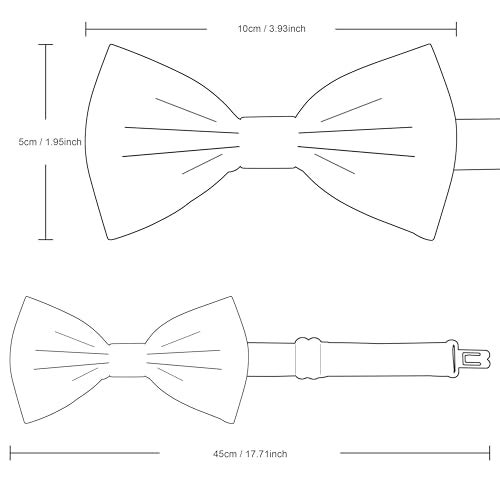 Branduce Navy Blue Bow Ties for Boys Pre Tied Toddler Bow Tie Adjustable Silk Blend Kids Bowties for Wedding Party (BB12-06) - Image 5