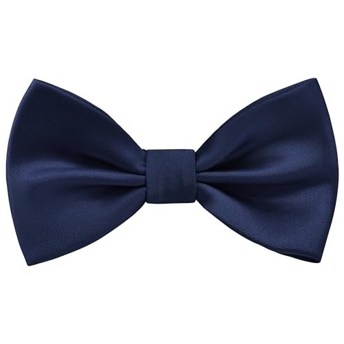 Branduce Navy Blue Bow Ties for Boys Pre Tied Toddler Bow Tie Adjustable Silk Blend Kids Bowties for Wedding Party (BB12-06) - Image 1