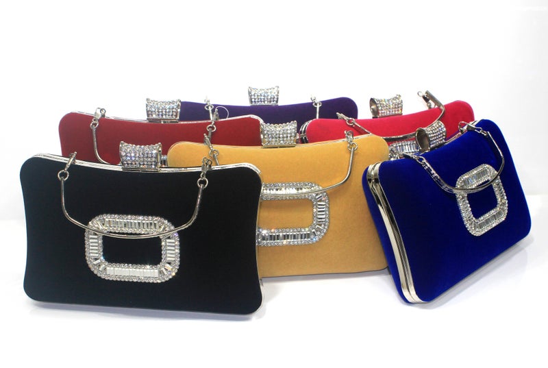 Rv Clasp Diamond Evening Bag Velvet Evening Dress Banquet Bag Party Diamond Evening Bag Ladies Clutch Bag - Image 3