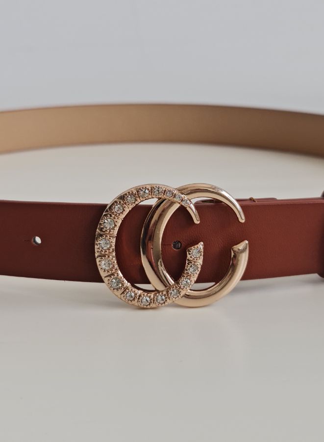 Double Opened Ring Buckle Womens Belt Soft Leather Mettalic Buckle - Image 2