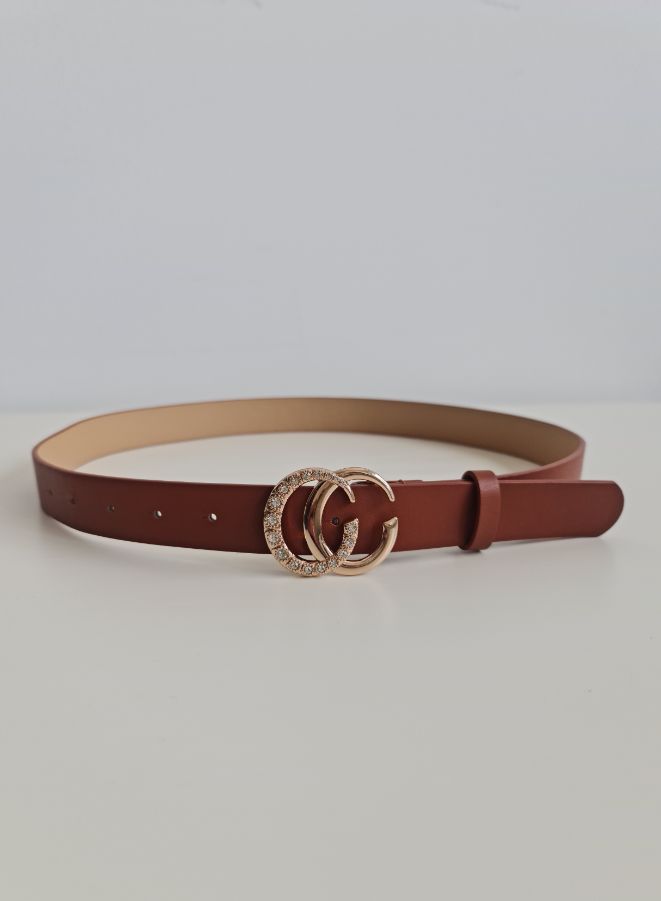 Double Opened Ring Buckle Womens Belt Soft Leather Mettalic Buckle - Image 1