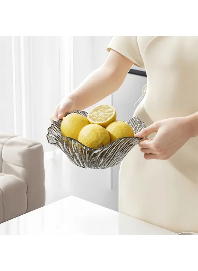 Grey Nordic Flower Fruit Salad Bowl Creative Serving Plate For Kitchen Restaurant Party - Image 1