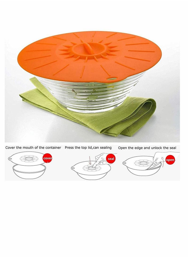 Excefore - Silicone Suction Lids , 5 Sizes Colorful Food Cover, Reusable Suction Seal Heat Resistant Microwave Lids for Cups, Bowls, Plate, Pots, Pans, Skillets, Stove Top, Oven, Fridge, BPA Free - Image 1