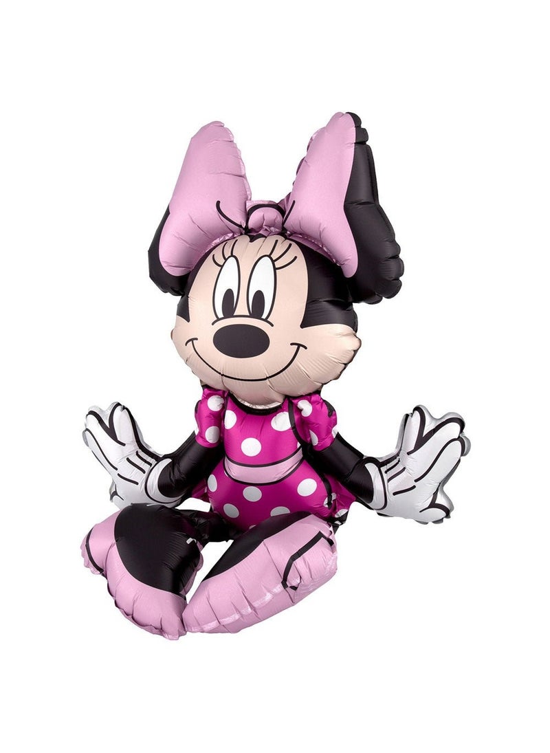 بالون ميني ماوس جالس من القصدير باللون الوردي 48×45 سم